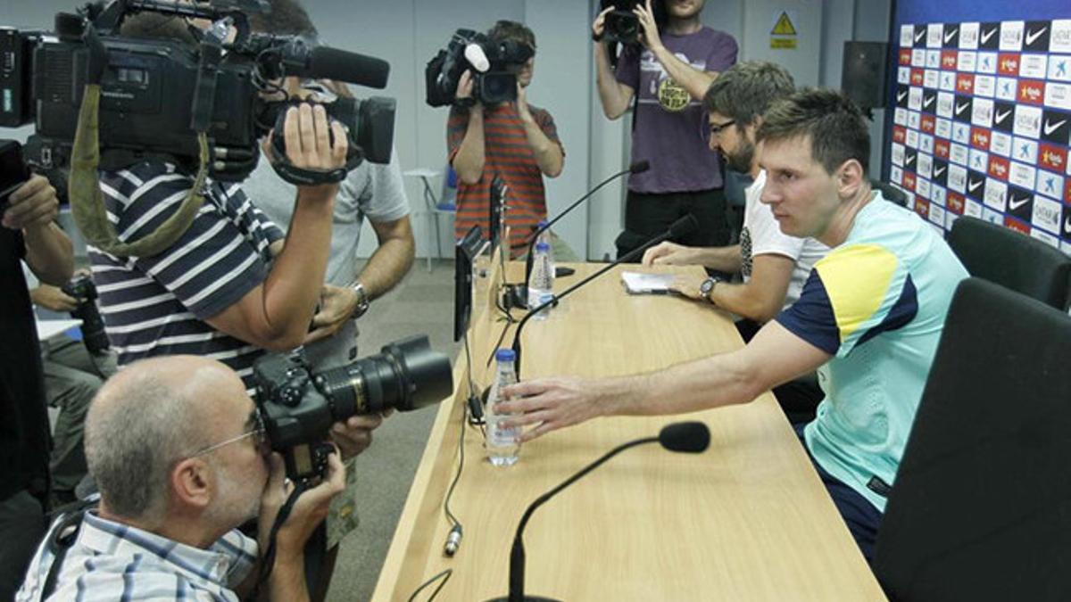 Messi regresará  a la sala de prensa antes de las semifinales de Champions