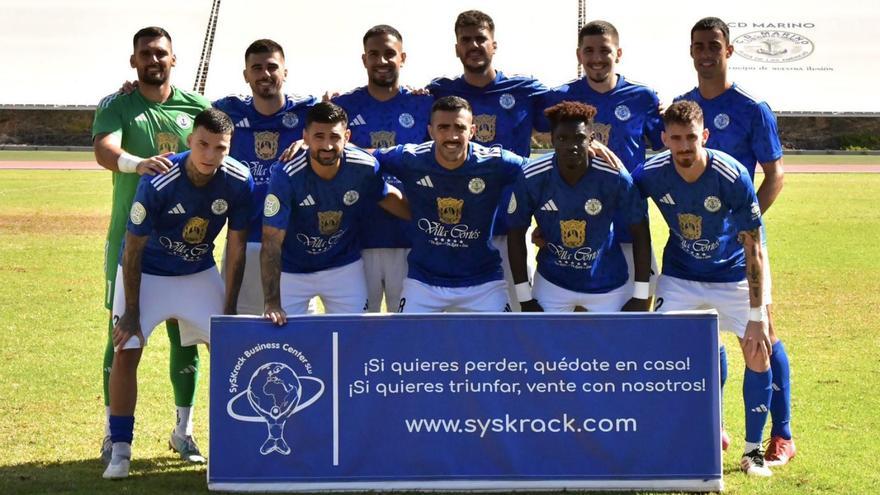 Alineación titular del Marino en el partido de ayer.