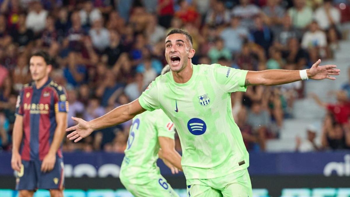 Ferran Torres celebra su gol contra el Levante