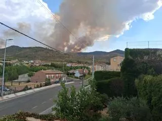 Incendio en la sierra de Algairén.