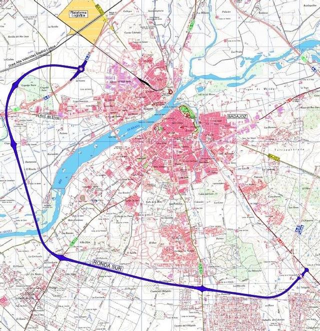 Plano de la Ronda Sur completa.