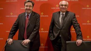 L’expresident de Catalunya Caixa Narcís Serra i l’exdirector general Adolf Todó, en una imatge de febrer del 2009.