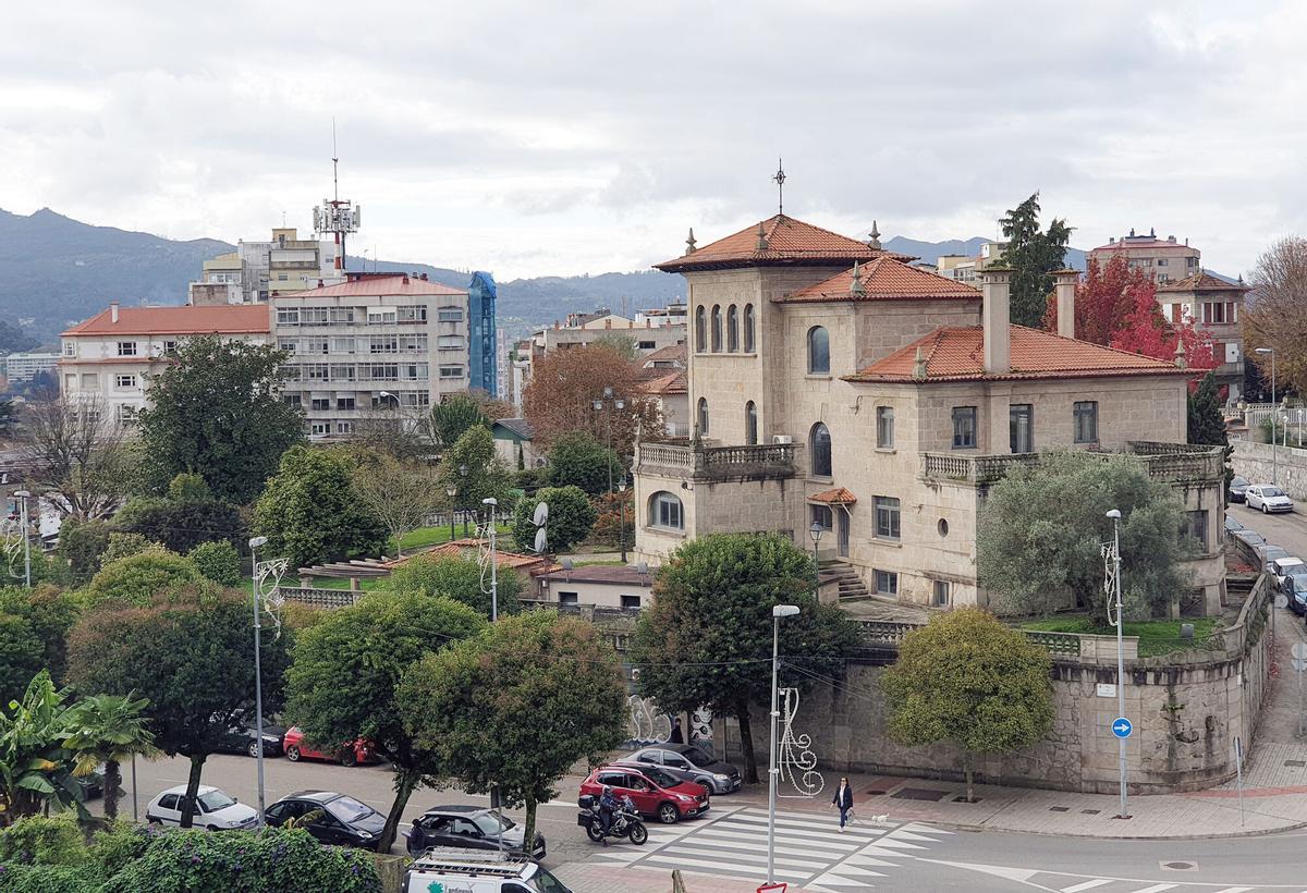 Vista de la antigua sede del Celta en la Plaza de España.