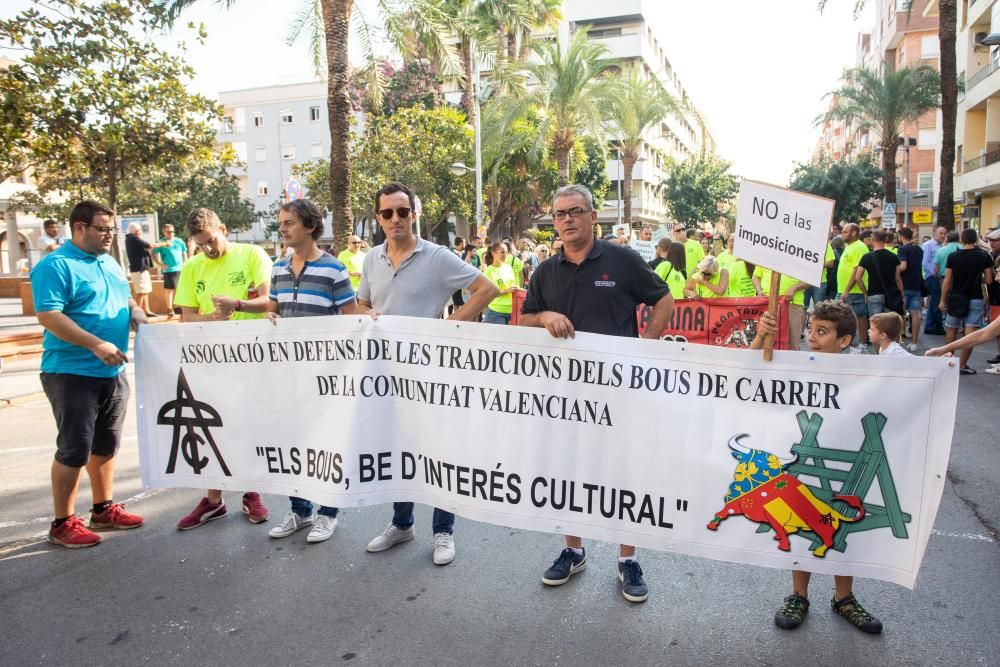 Protesta a favor de los bous en Paiporta