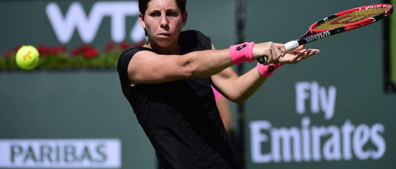 La tenista grancanaria y top ten Carla Suárez, durante la disputa del pasado Roland Garros.