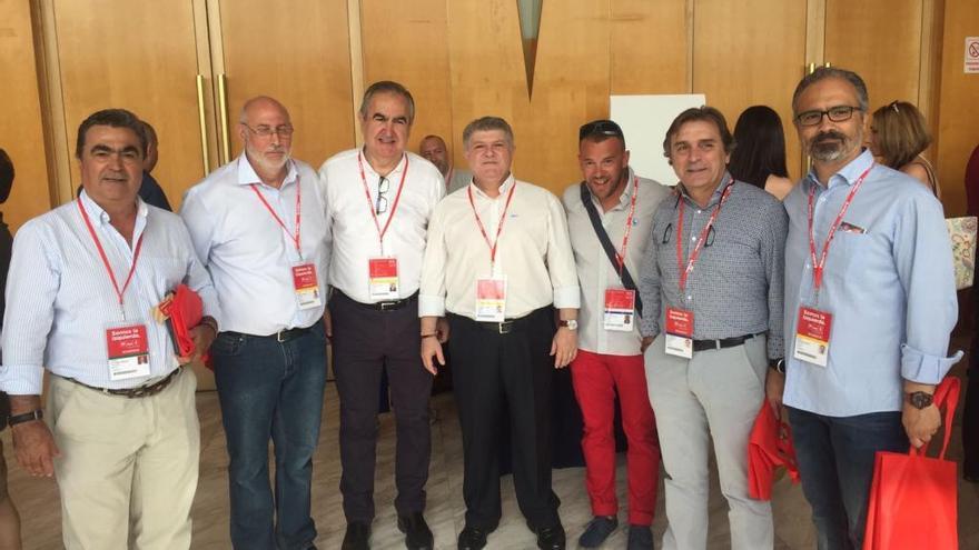 Varios miembros de la comitiva del PSRM que participaron en la Ejecutiva del PSOE.
