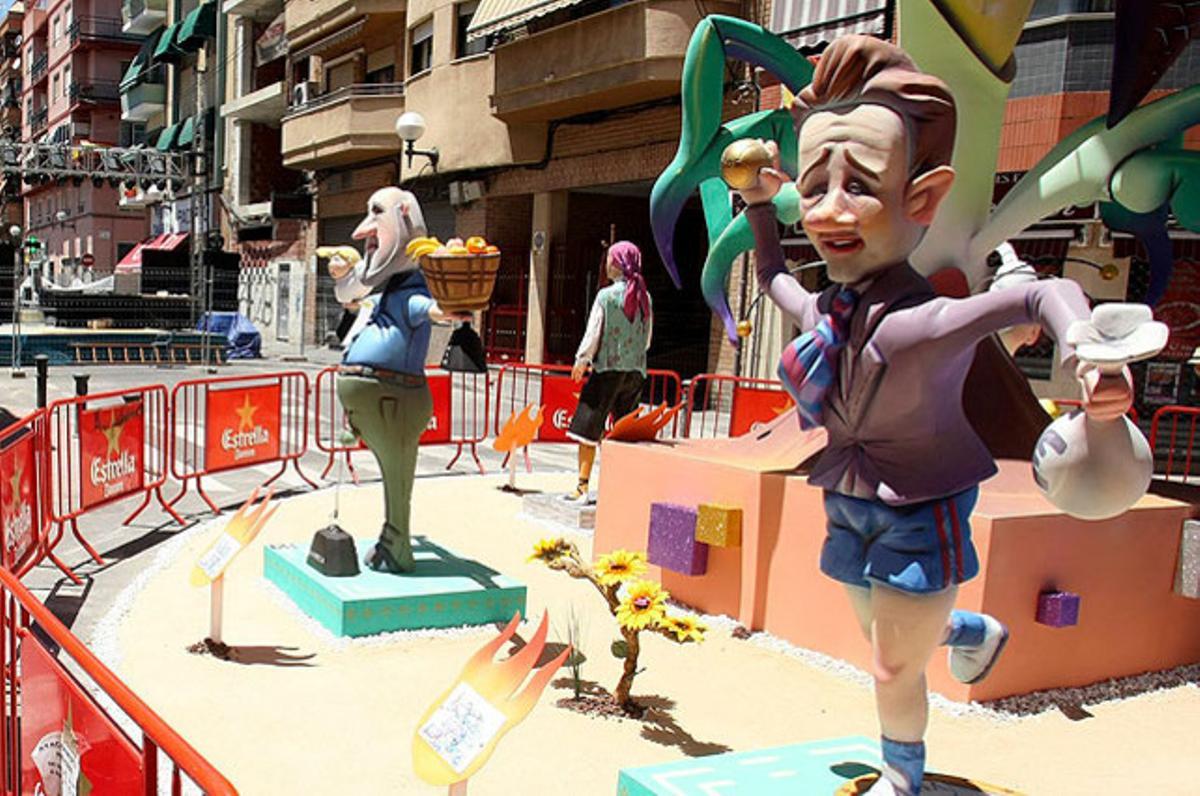 Un ninot d’Iñaki Urdangarín. Aquesta és una de les 184 fogueres plantades a la ciutat d’Alacant amb motiu de les festes de Sant Joan.