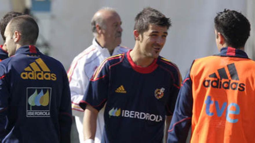 Entrenamiento de España antes de partido ante Chile.