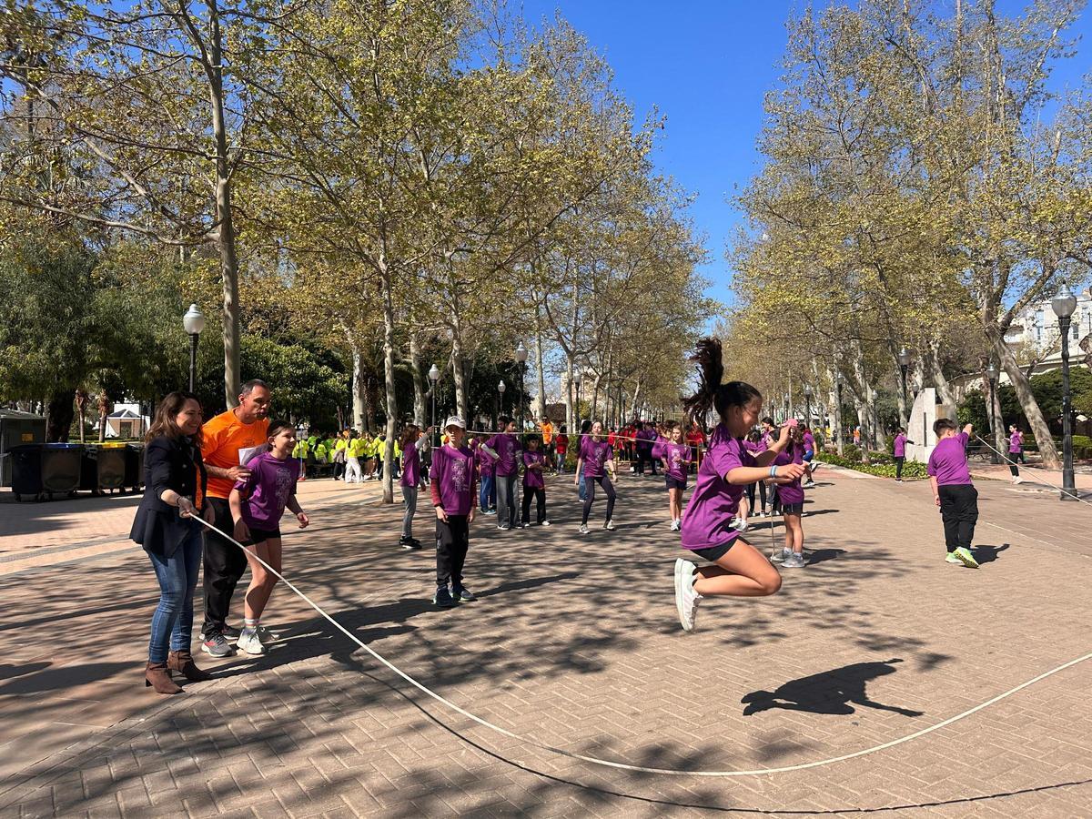 Juegos tradicionales en el parque Riblta, este miércoles.