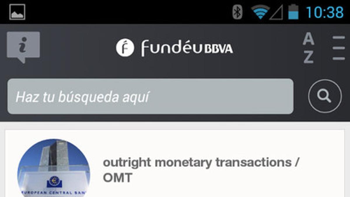 Captura de la aplicación Fundéu Economía.