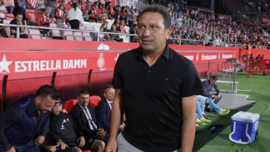 Eusebio Sacristán, durant el partit en què el Girona va guanyar el Celta a Montilivi (3-2).