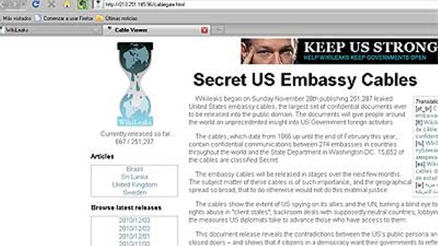 El registrador de dominios de EEUU bloquea el acceso a Wikileaks