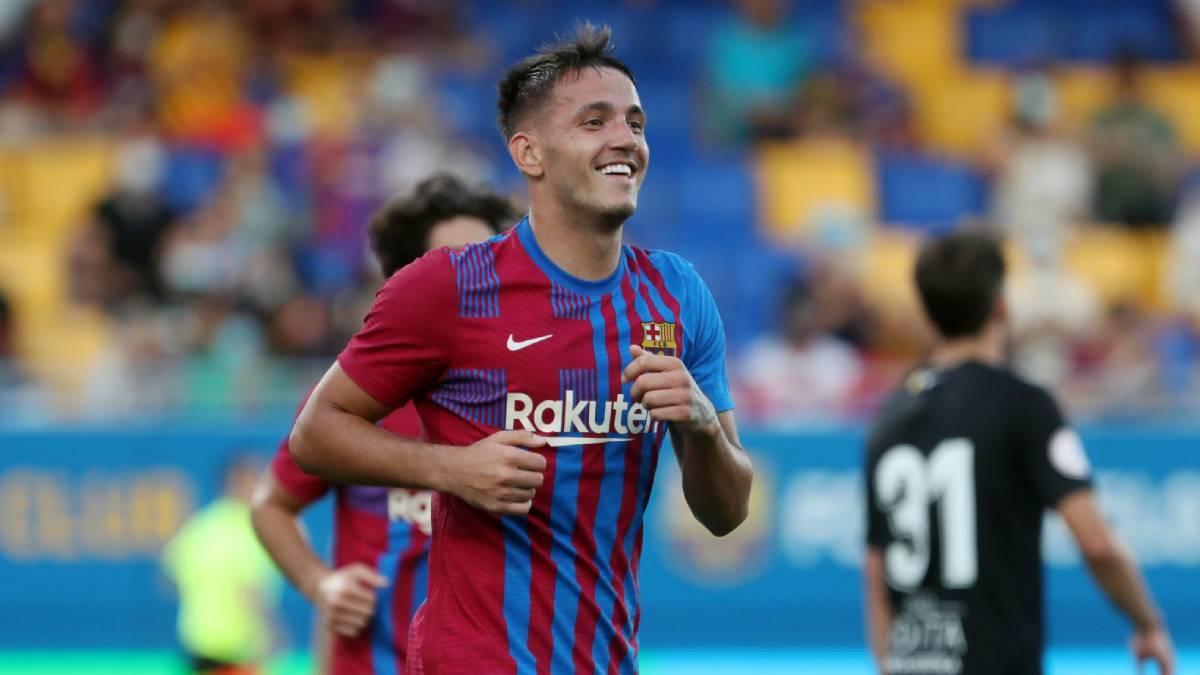 Rey Manaj, durante su etapa en el FC Barcelona