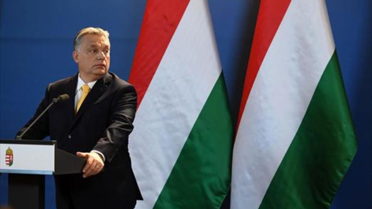Viktor Orbán, el 10 de abril en Budapest, dos días después de ganar las elecciones legislativas de Hungría.