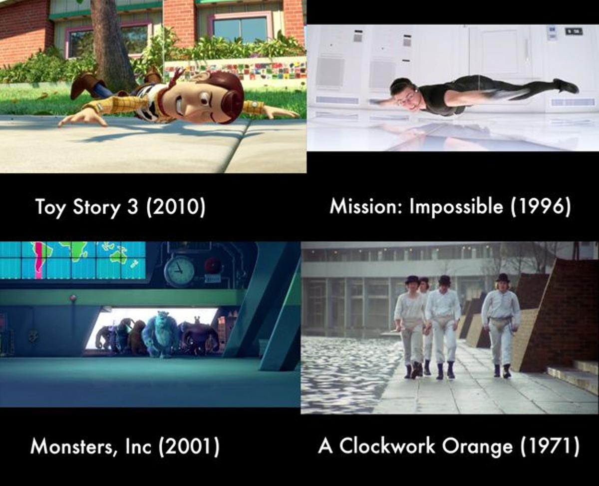 Homenaje de Pixar a Misión imposible y La naranja mecánica