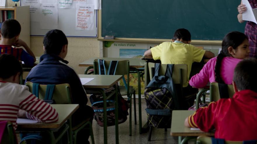 Escolares en un prueba diagnóstica de Primaria