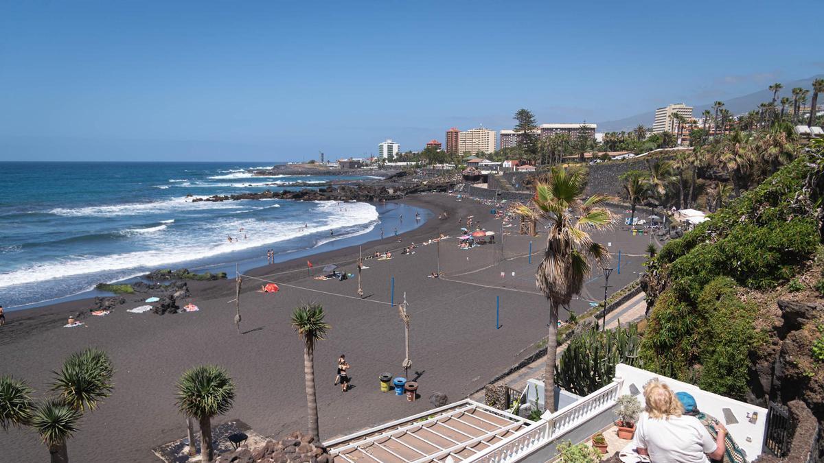 La principal cala de Playa Jardín, en Puerto de la Cruz.