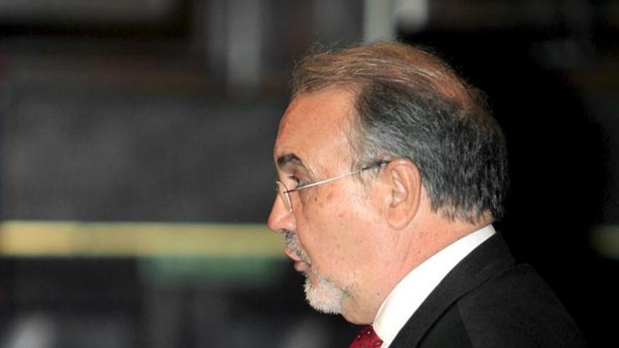 Pedro Solbes, durante su intervención en el Congreso.