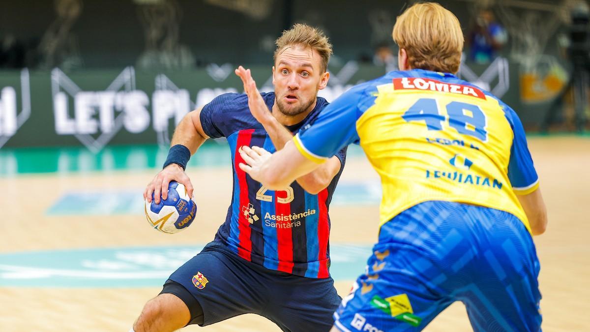 Luka Cindric, durante el partido del Barça contra el Lomza Kielce