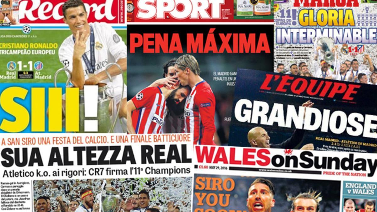 Las portadas destacaron el triunfo del Madrid