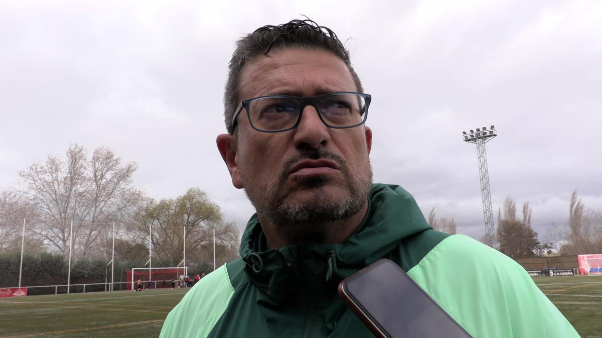 Iñaki Alonso, entrenador del Badajoz, al final del partido.