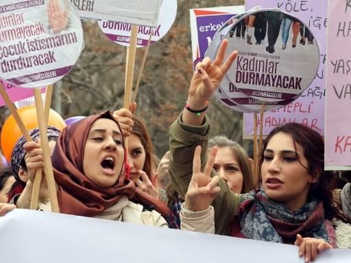 Protesta de mujeres en Ankara, Turquía