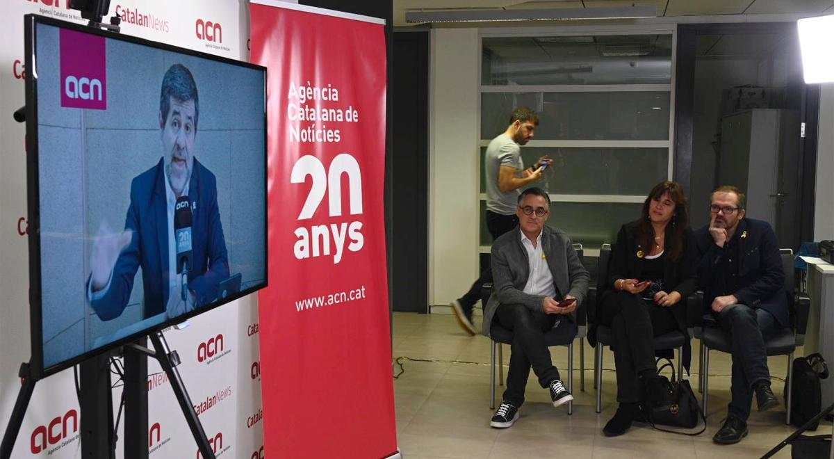 Rueda de prensa de Jordi Sanchez desde Soto del Real.