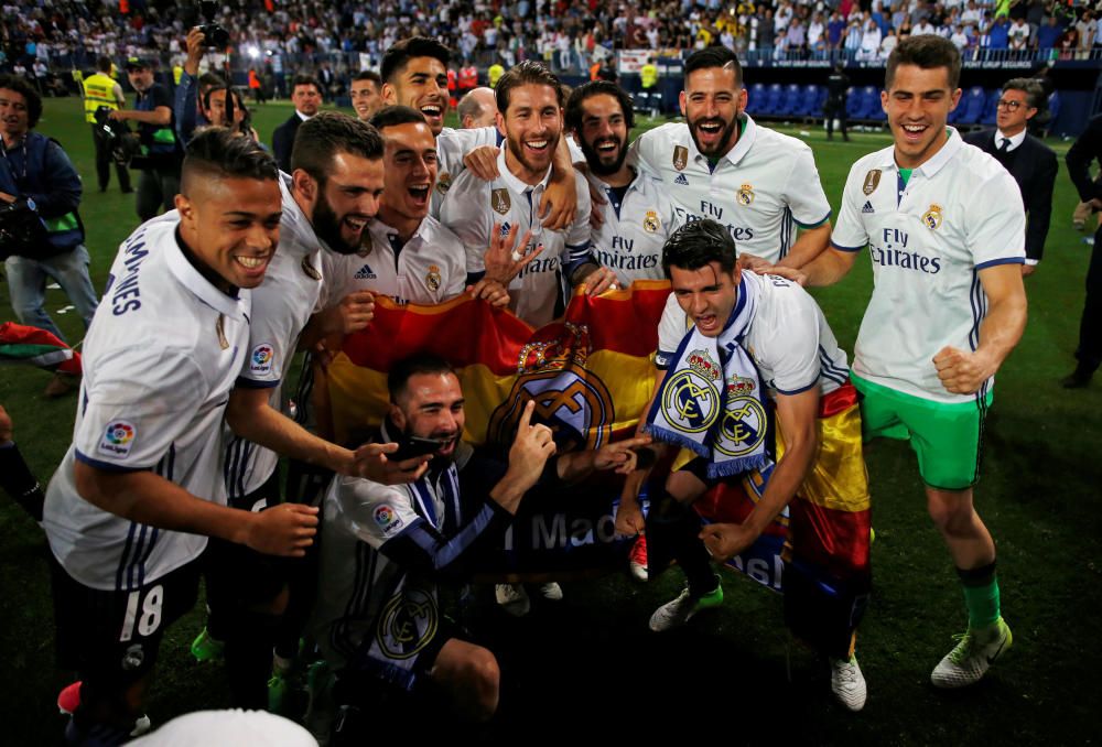 El Real Madrid celebra la Liga en Málaga