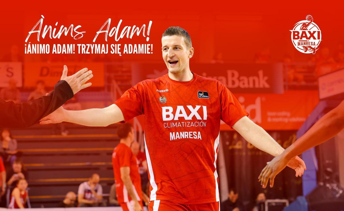 El BAXI Manresa le dio ánimos a su jugador tras conocerse la mala noticia de su lesión