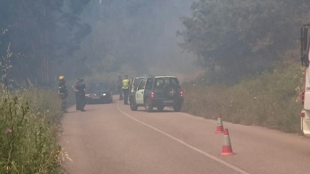 Labores de extinción en Cangas // G.N.