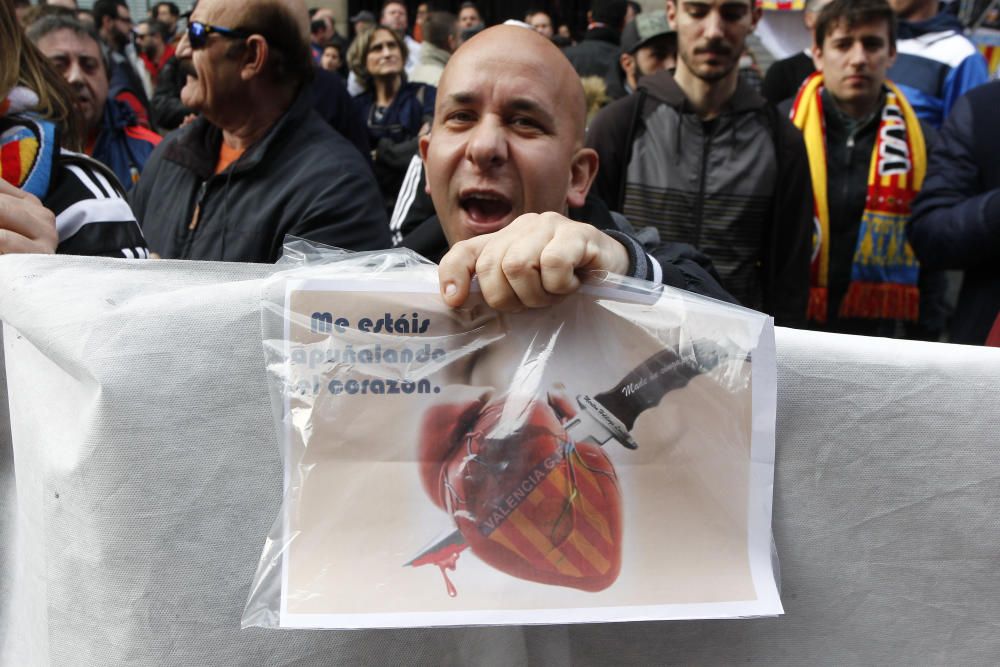 Protestas de la afición del Valencia CF