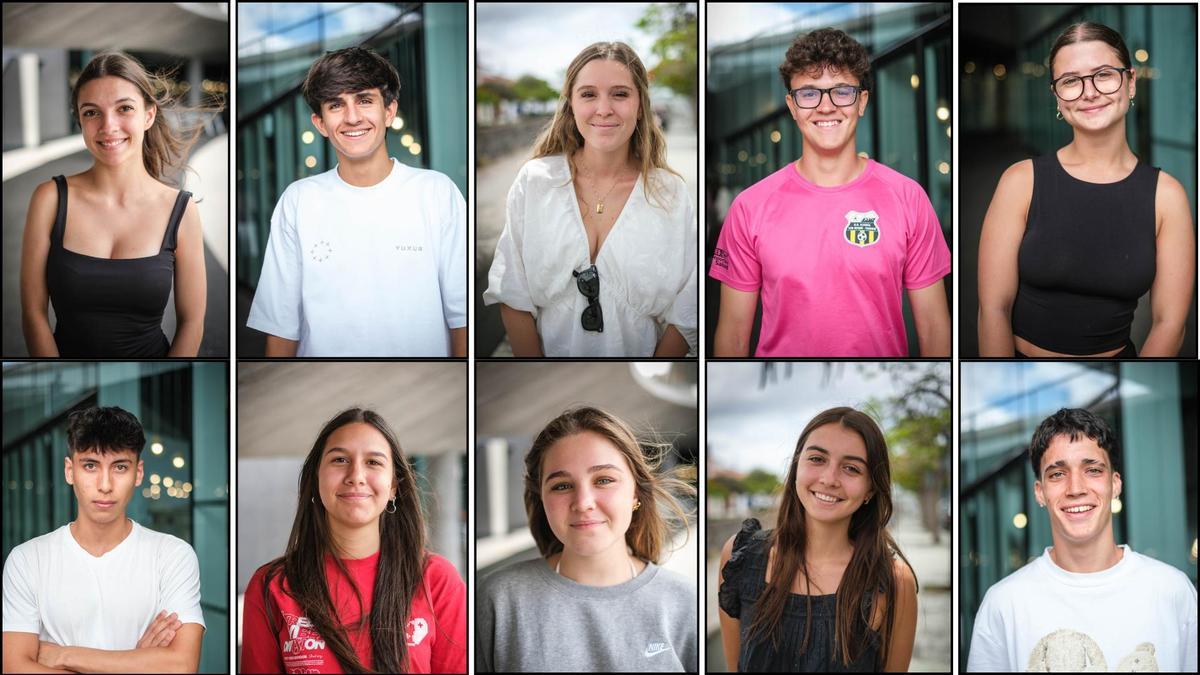 Diez aspirantes canarios que estudian estos días en las bibliotecas isleñas.
