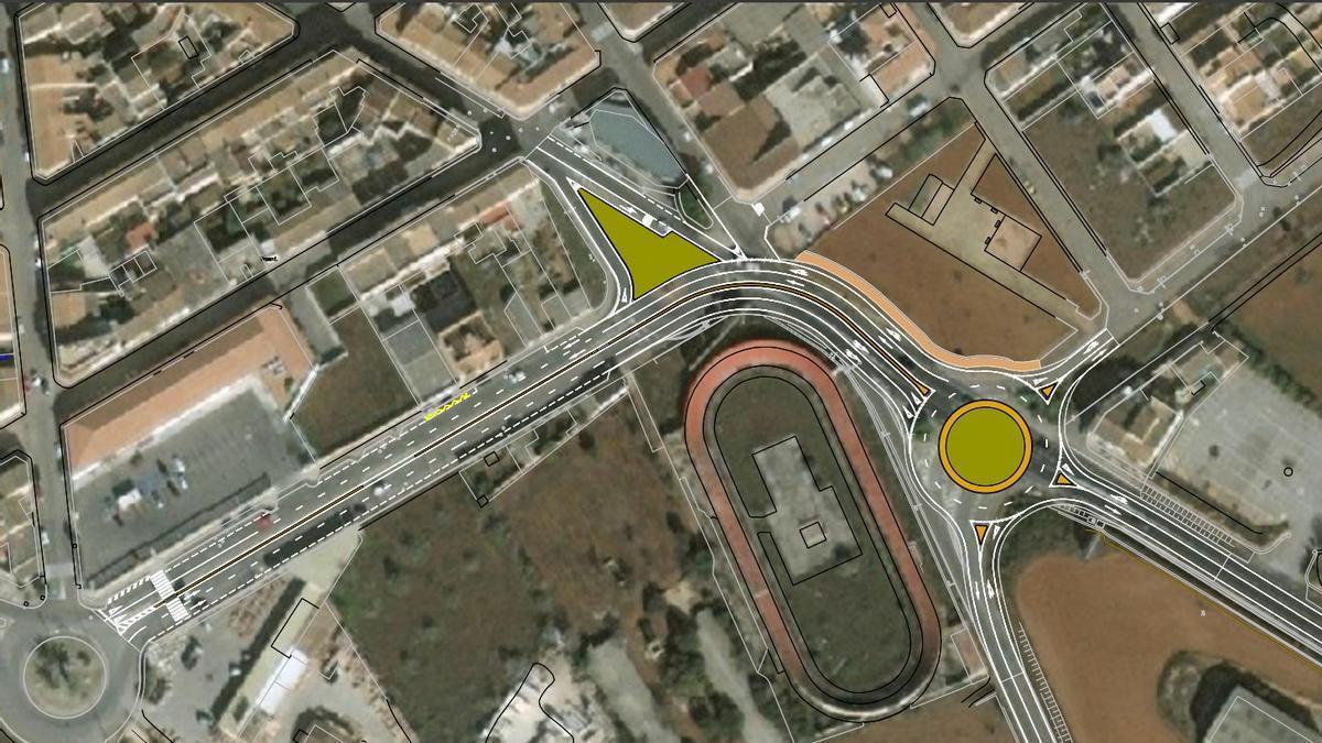 La nueva rotonda proyectada por el Consell de Mallorca.