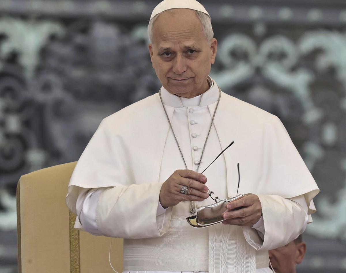 El papa Lleó XIV durant la seva audiència general, dimecres a la plaça de Sant Pere del Vaticà.