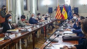 La portavoz del Gobierno, Isabel Rodríguez, preside la reunión de la comisión bilateral Estado-Generalitat del pasado 2 de agosto de 2021 en el Ministerio de Política Territorial.