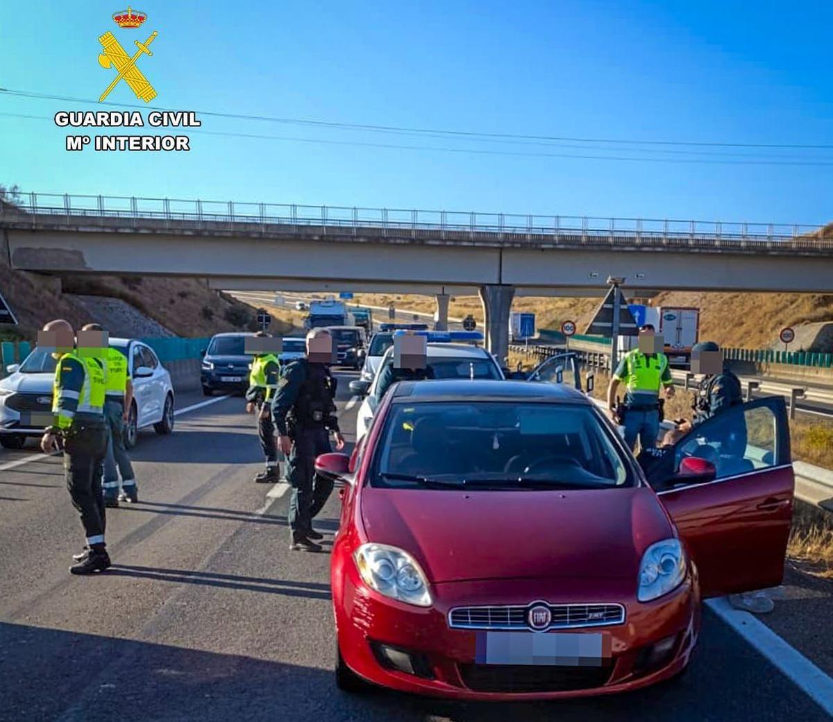 Zona de la detención de los dos hombres de Plasencia, que habían robado un coche.
