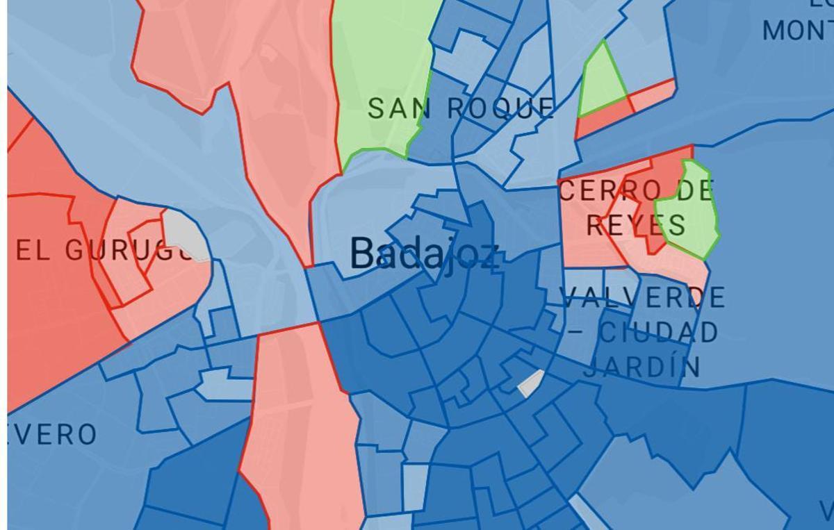 Los resultados de las elecciones en Extremadura, calle a calle