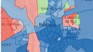 Los resultados de las elecciones en Extremadura, calle a calle