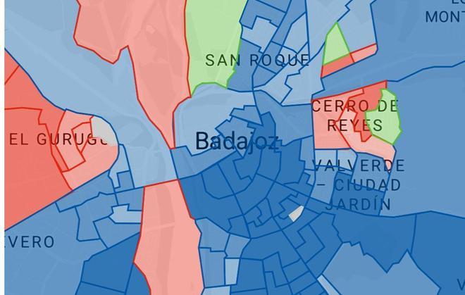 Los resultados de las elecciones en Extremadura, calle a calle