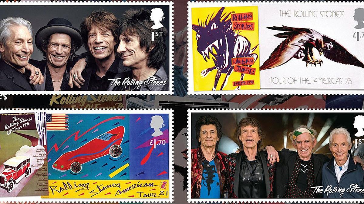 El correo británico rinde homenaje a los Stones con una colección de 12 sellos.