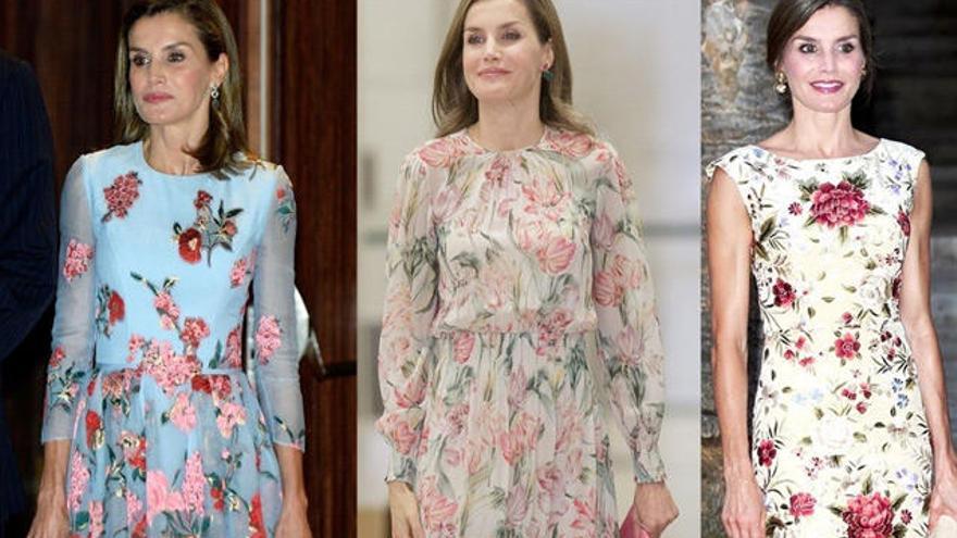 La Reina Letizia luce varios modelos estampados.