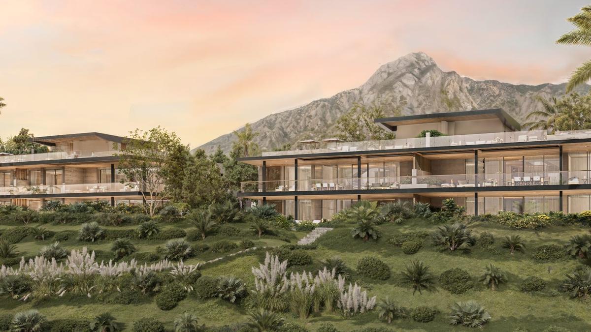 Recreación de parte de las villas de lujo del proyecto inmobiliario que desarrollará el extenista profesional.