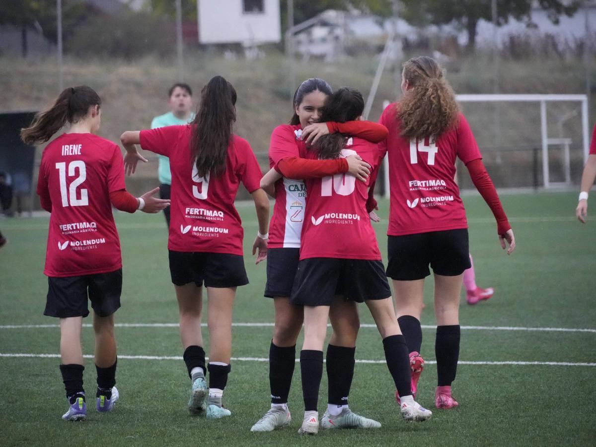 Las jugadoras del Amigos del Duero celebran un gol contra el colista.