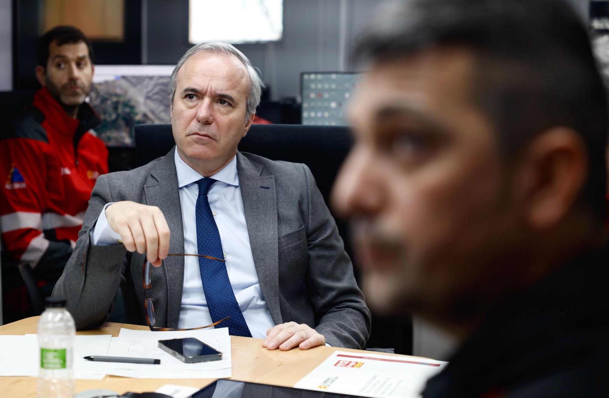 Azcón preside la reunión del CECOP para hacer seguimiento de la crecida del Ebro