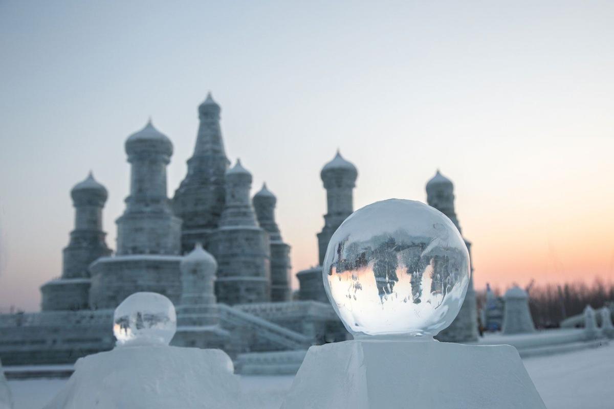 Bolas de hielo en Harbin