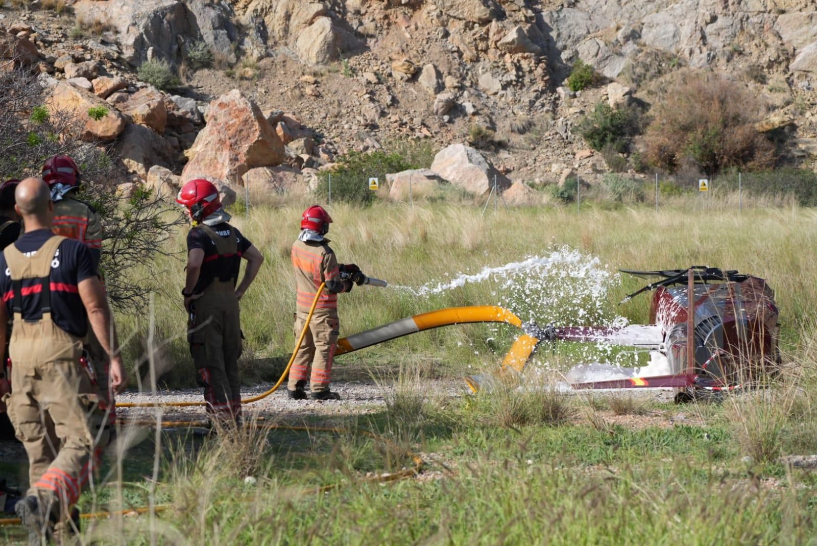 Las fotos del helicóptero que se ha estrellado en Castellón