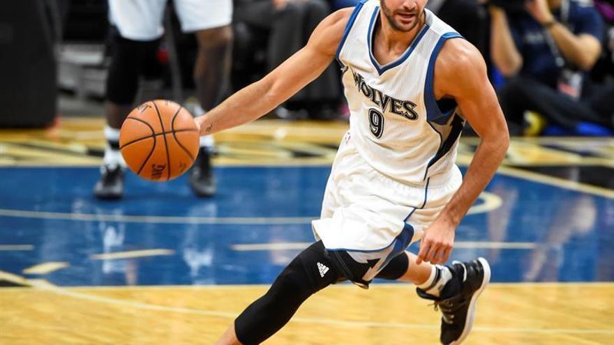 El base español Ricky Rubio será baja con un esguince en el codo derecho