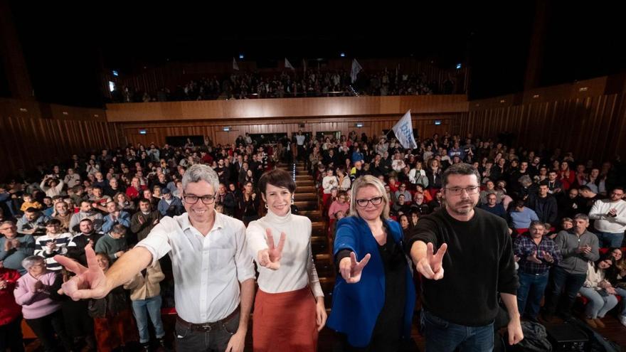 La candidata del BNG, en un mitin en Ferrol. |   // E. P.