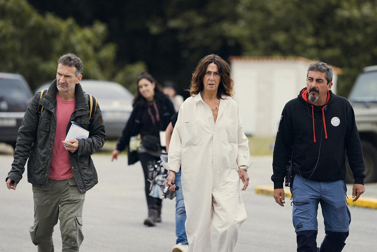 Mamen Quintas en el rodaje de Punto Nemo