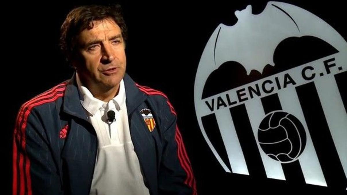 José Ramón Alexanco, en una entrevista para la televisión del Valencia.